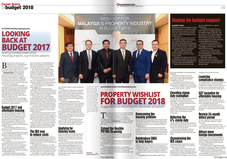 Property wishlist for Budget 2018