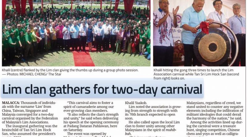 Lim clan gathers for two-day carnival