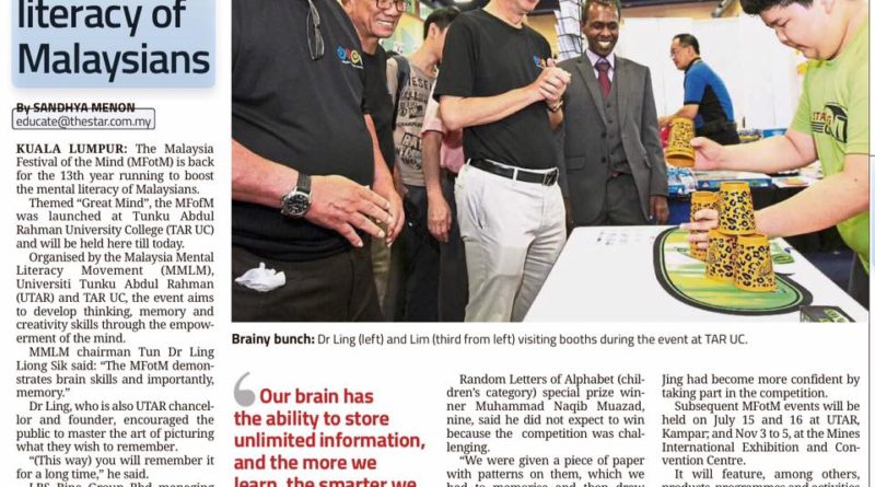 Launching of the 13th Malaysia Festival of the Mind at Tunku Abdul Rahman University College Kuala Limpur Main Campus.