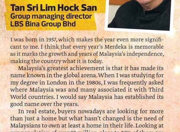 Tan Sri Lim Hock San-Group Managing Director LBS Bina Group Bhd